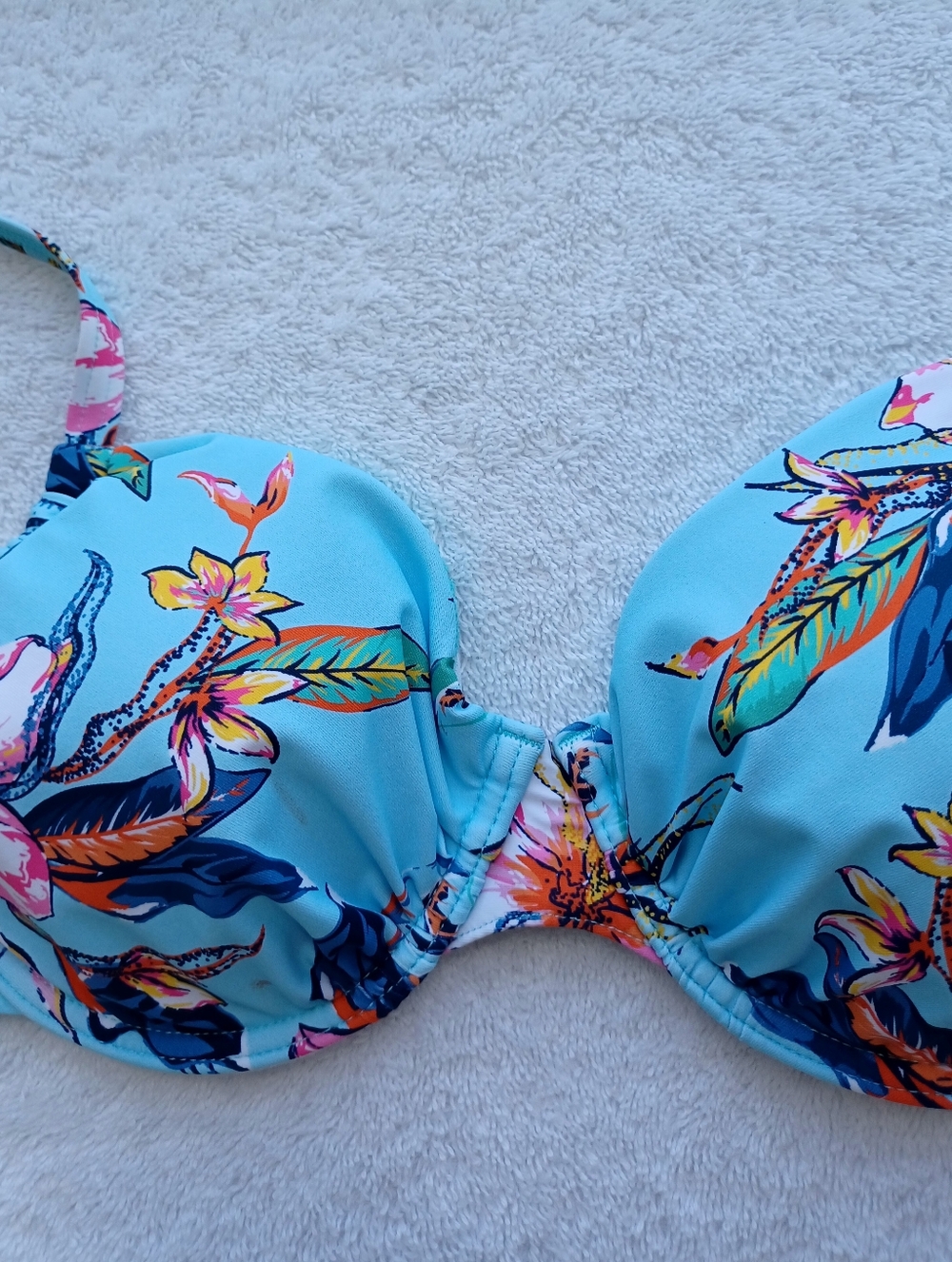 Lascana Hibiscus Print Underwire Bikini Top, Size 34B - Picture 8 of 14